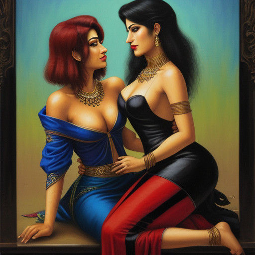 Erotic Ancient Indian Artwork in Sensual Style