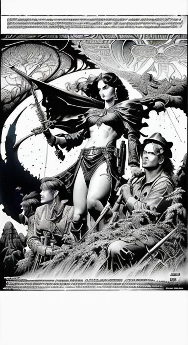 Surreal Gothic Art Panorama in Comic Style