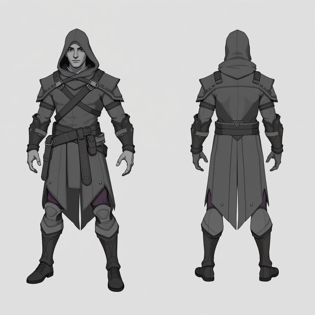 3D Warrior Model Reference Sheet in Neutral T-Pose