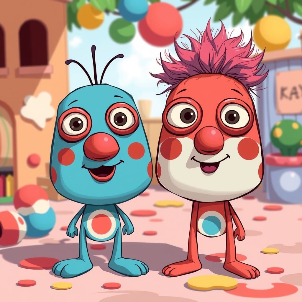 Colorful Cartoon Characters in Chapi Chapo Style