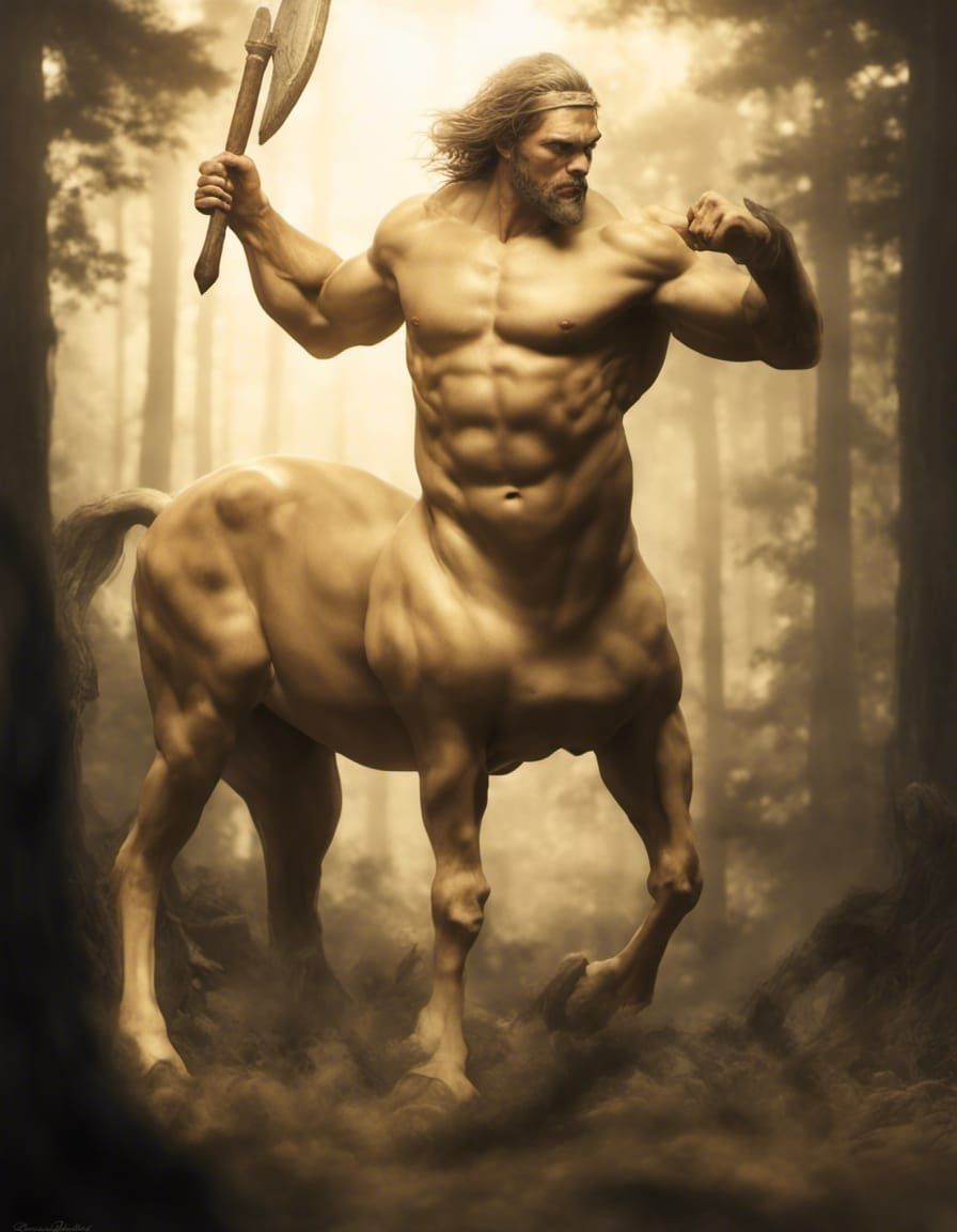 Armored Centaur on Battlefield: Greek Mythology in 3D