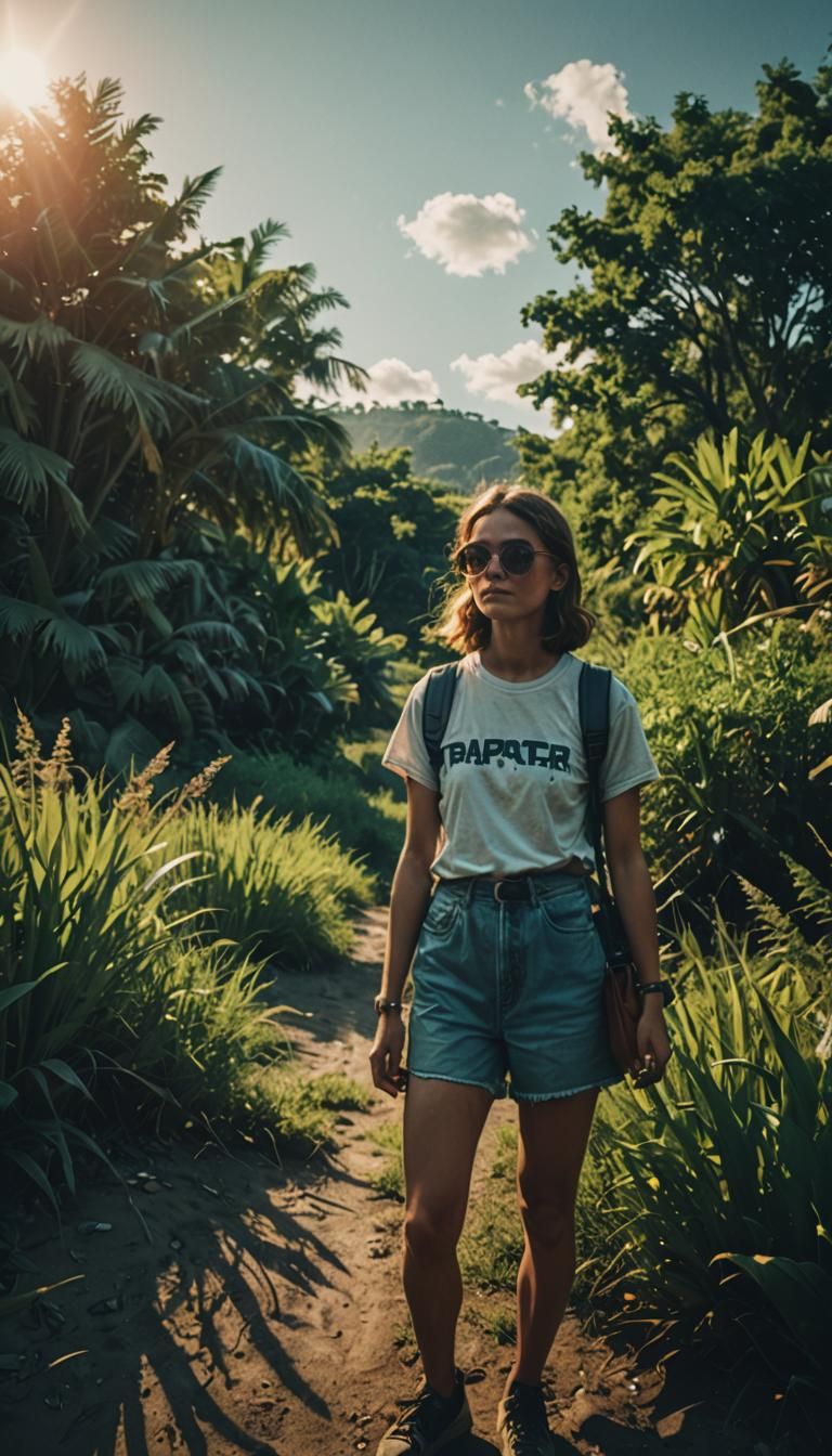 Cinematic Summer Scene with Film Grain