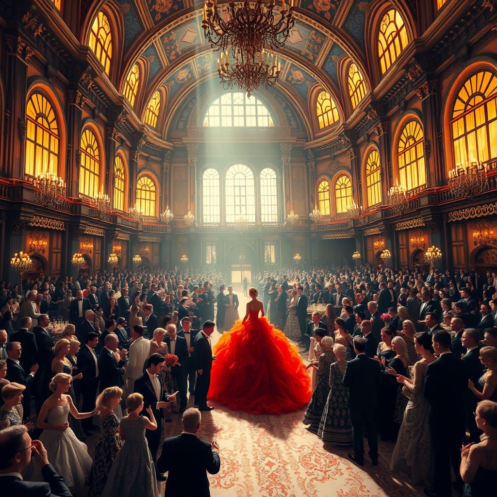 Whimsical Wonderland Ballroom in Vibrant, Surreal Splendor