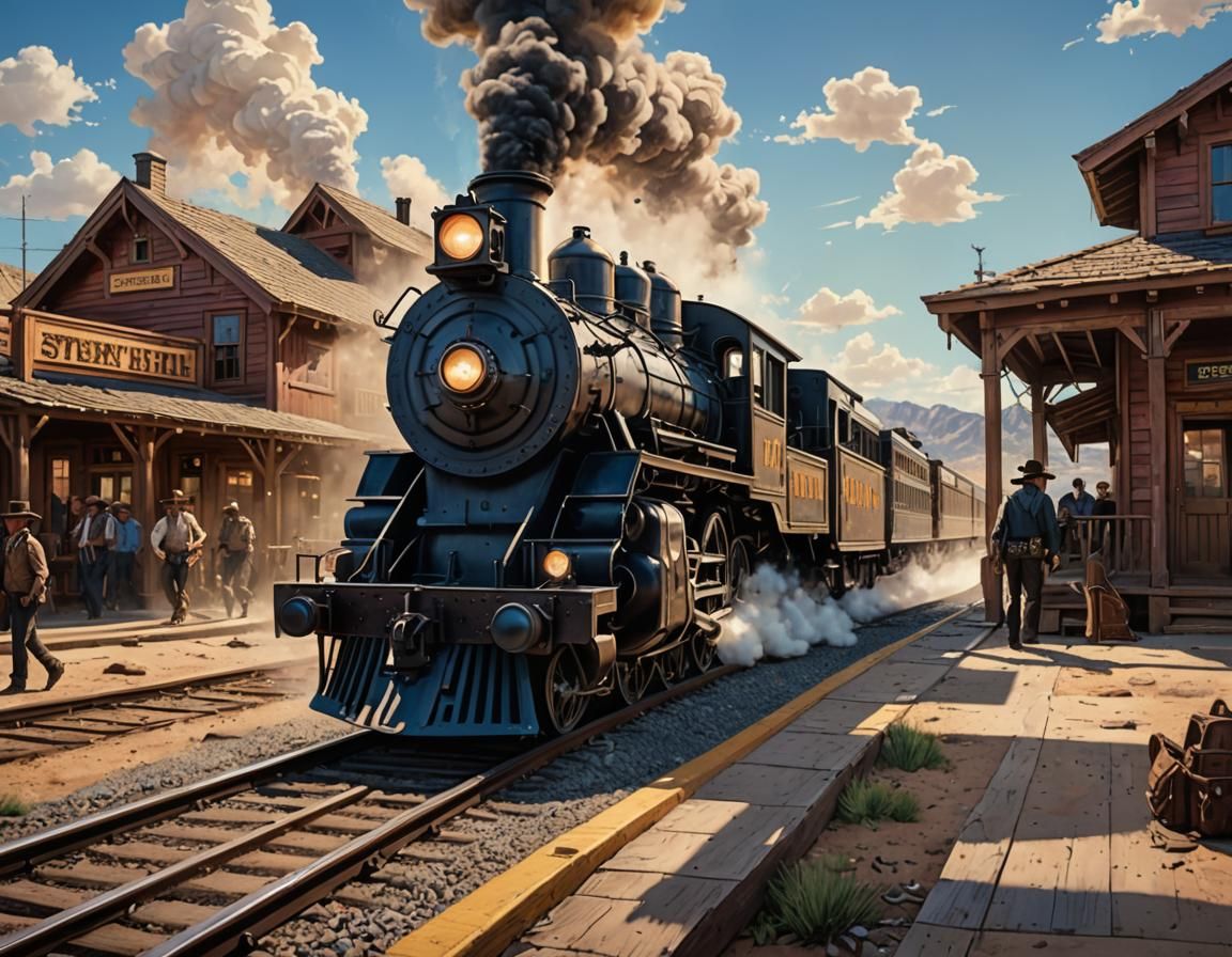 Estacion de tren en el Oeste Americano