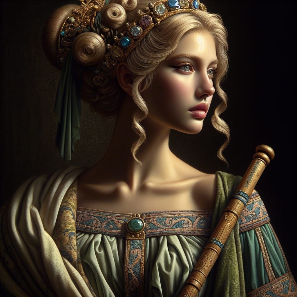 Etruscan Goddess of Song in Ancient Attire