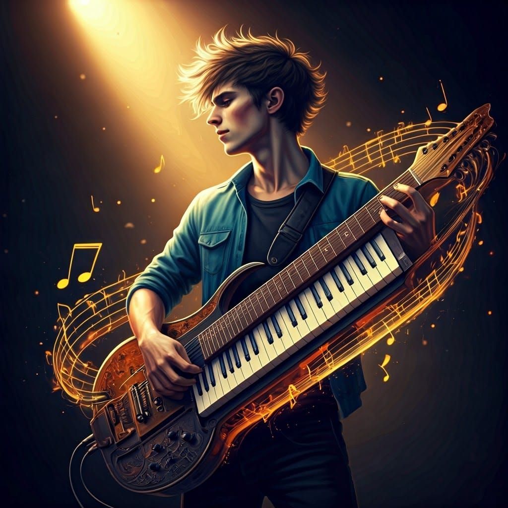 Musical Hybrid Instrument in Futuristic Style