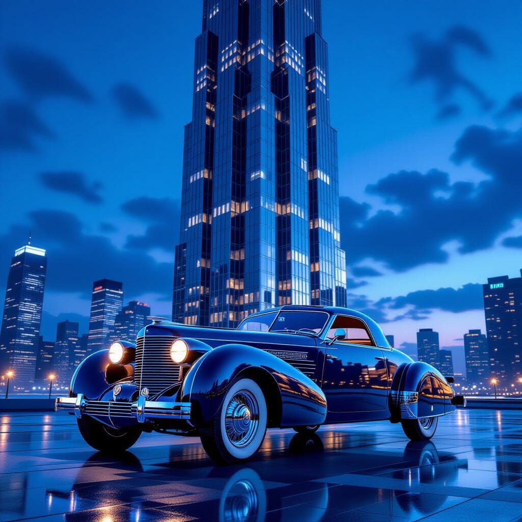 1936 Cord 810 Before Modern Skyscraper