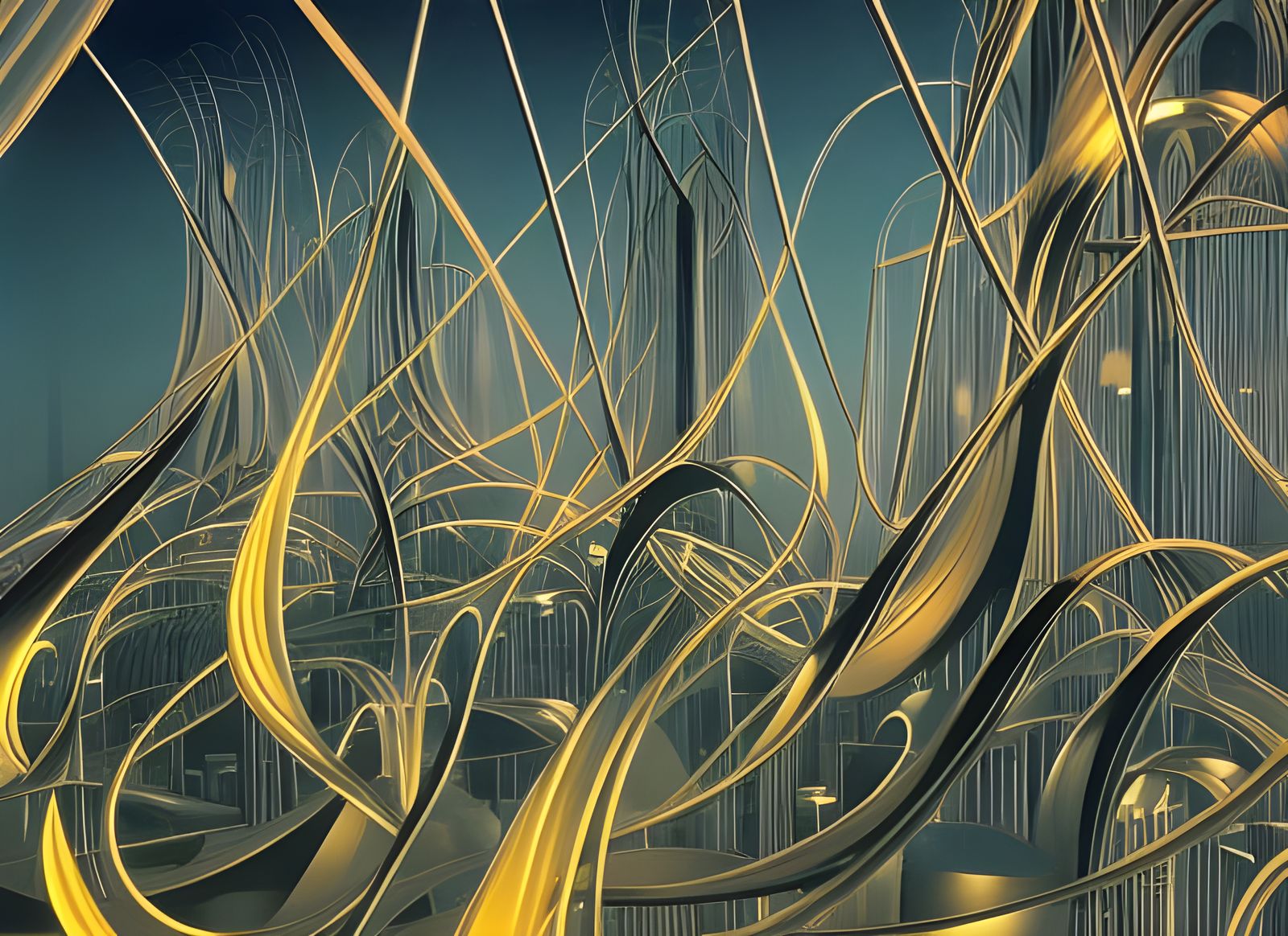 Futuristic Endless Cityscape with Brilliant Structures