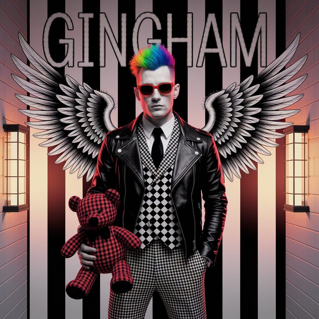 Punk  Spikey headed  punk  man with rainbow hair  , he wears...