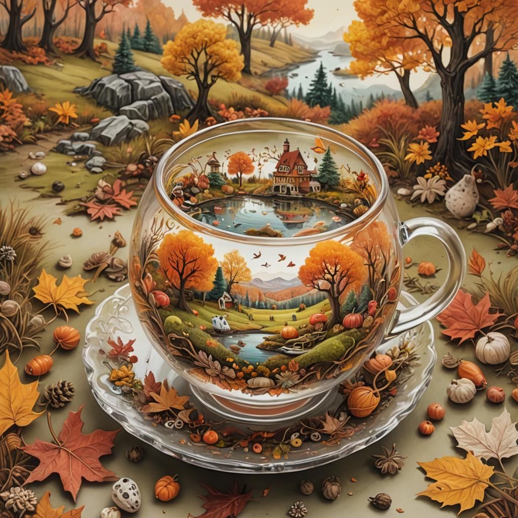 Autumn Landscape in a Teacup: High Detail