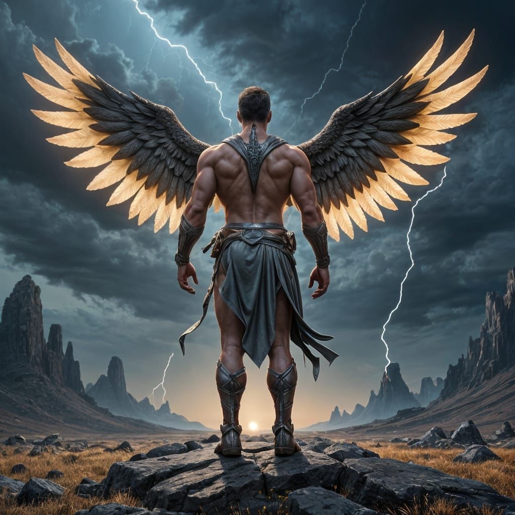 Angel Contemplates Cosmos Over Alpha Centauri in Dramatic Li...