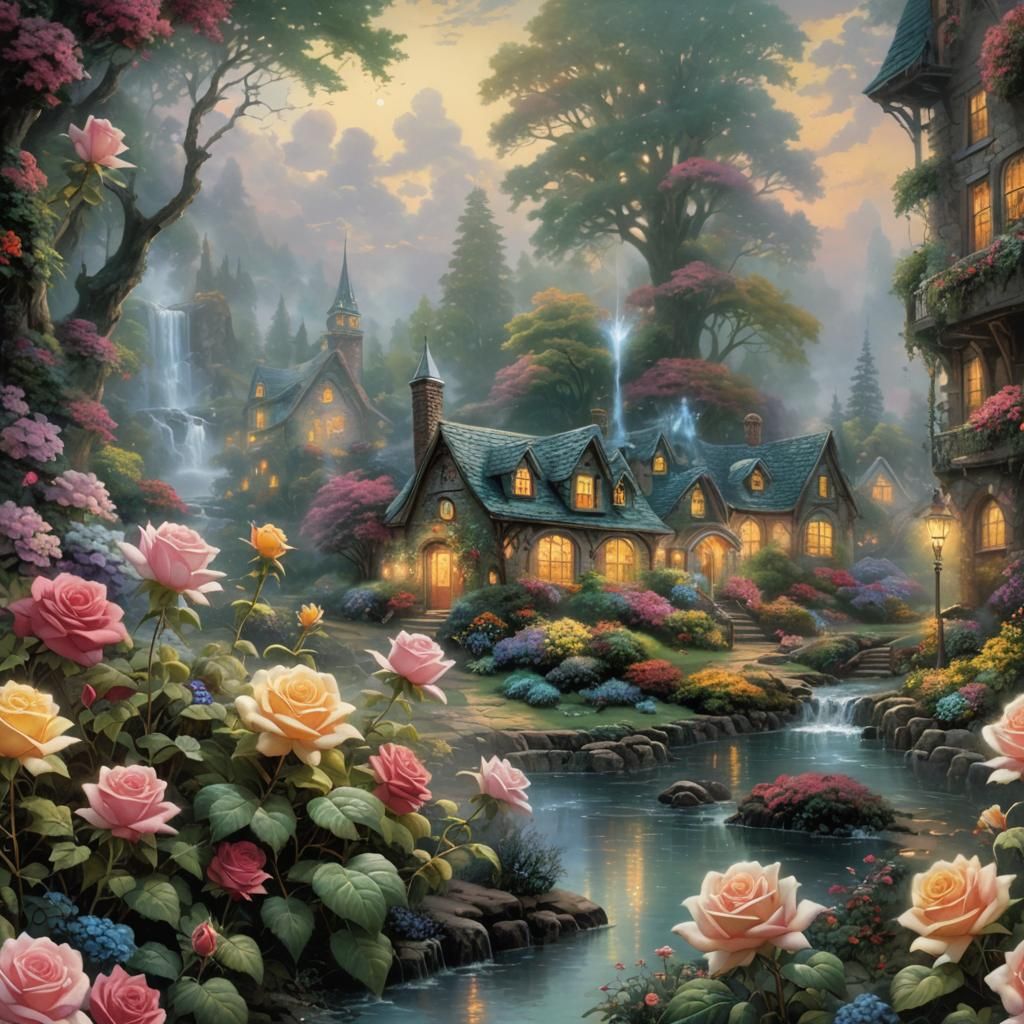 Ethereal Electric Rose in a Luminous Fantasy