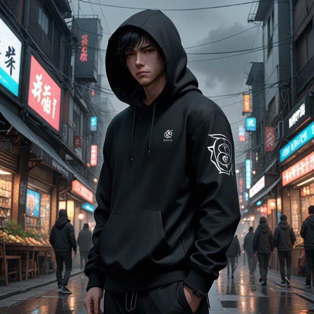 Mysterious Figure in Dark Hoodie