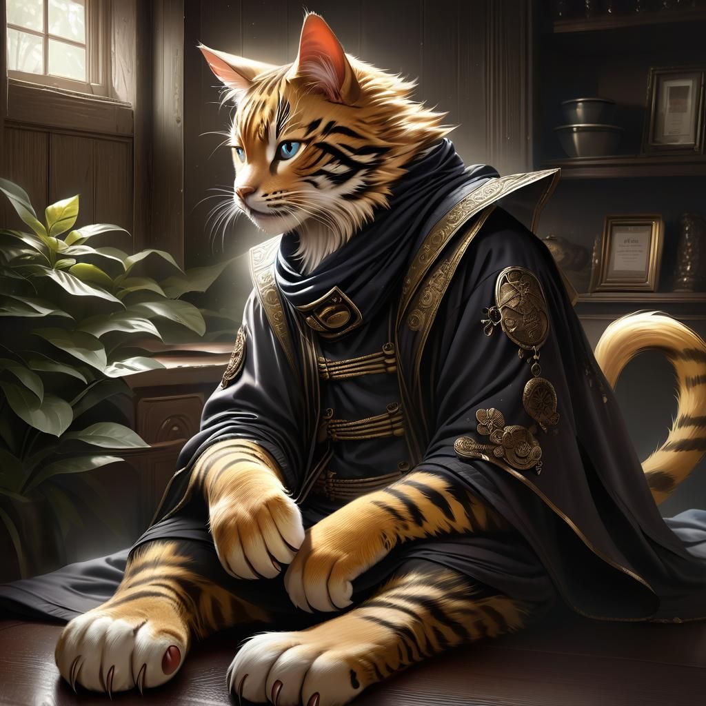 Ninja-Cat reflecting on the day