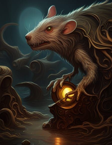 Lovecraftian Rat Horror in Gustave Doré Style