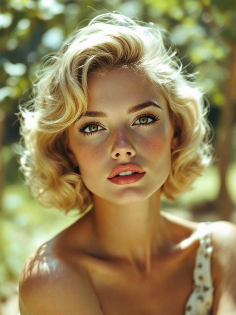 Glitch Art Pin-Up in Park, Carson and Friedlander Style