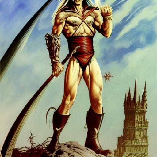 Elric of Melnibone as a Vintage Fantasy Painting