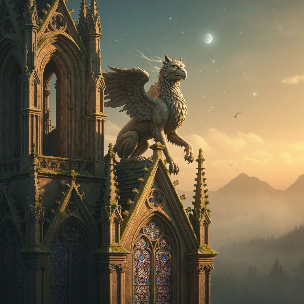 Gothic Griffin in Moonlight: A Photorealistic Fantasy