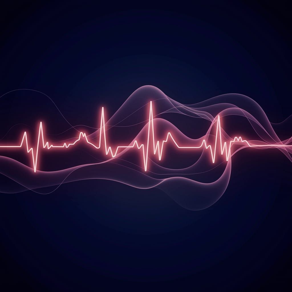 Stylized ECG Tracing in Pastel Abstract
