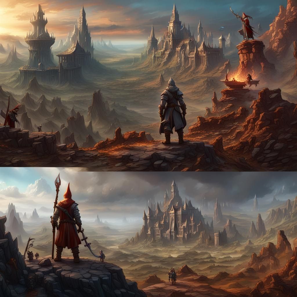 Fantasy Heroes Face Hellscape Army in Digital Painting
