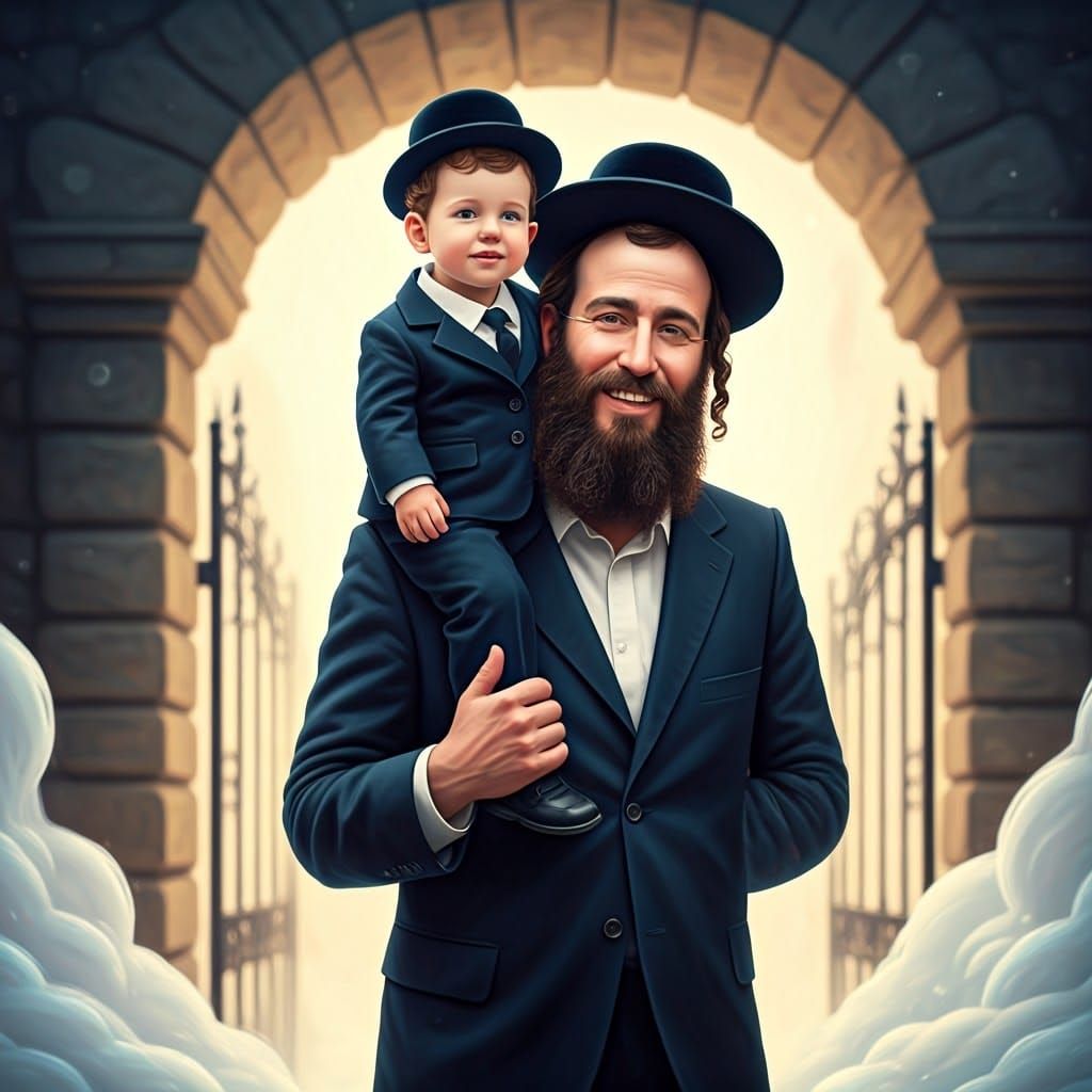 Father and Child in Candyland Style