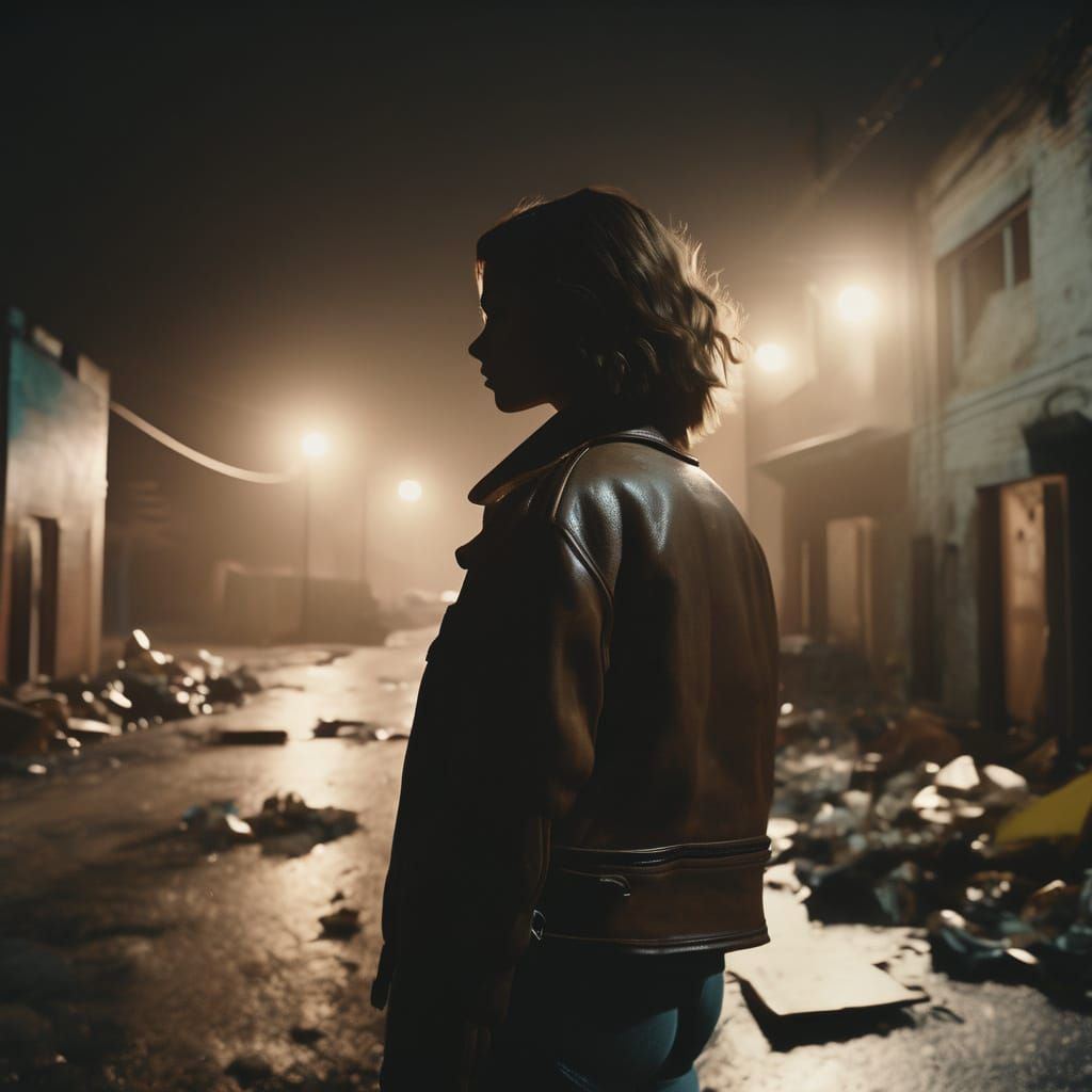 Melancholic Youth in Abandoned Alleyway