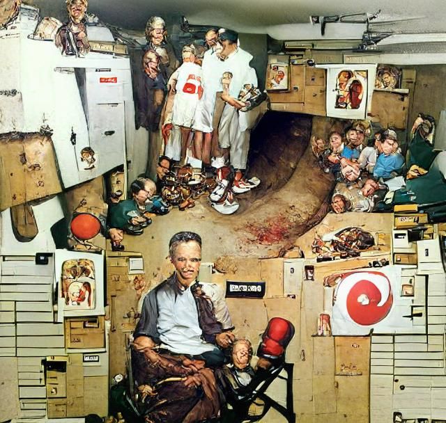 Ominous Basement Scene in Classic American Style