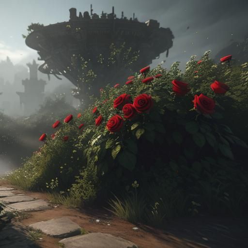 Detailed 3D Roses in a Cinematic Style