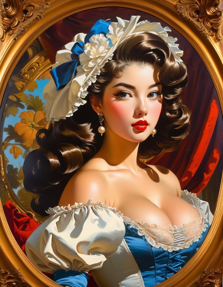 Baroque Anime Women in James Gurney Style