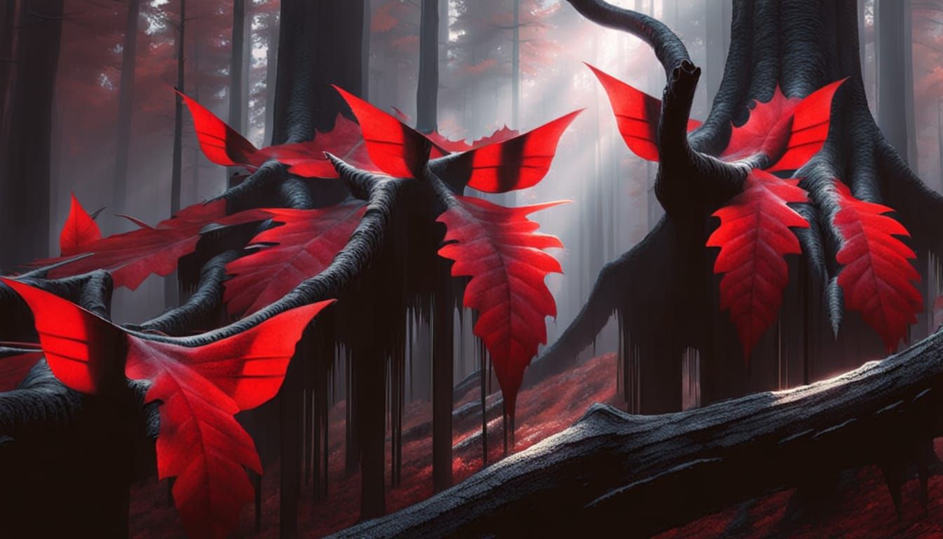 Surreal Forest Creature with Dripping Fangs