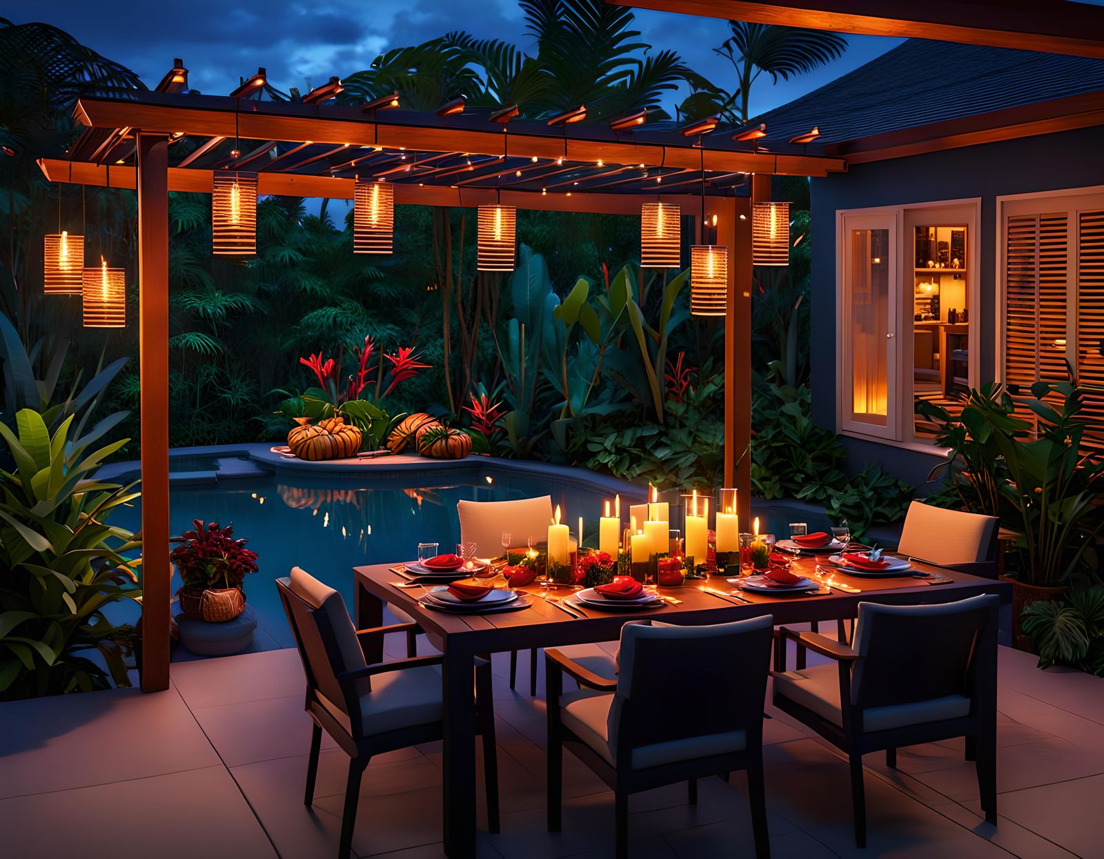 Tropical Candlelit Dinner in Unreal Engine 5