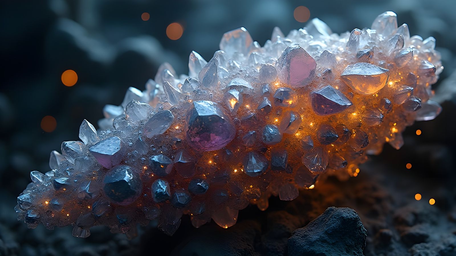 Dystopian Crystal Matrix with Intricate Mechanical Elements