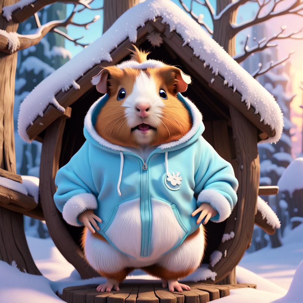 Guinea Pig in Squirrel Costume, 3D Digital Art