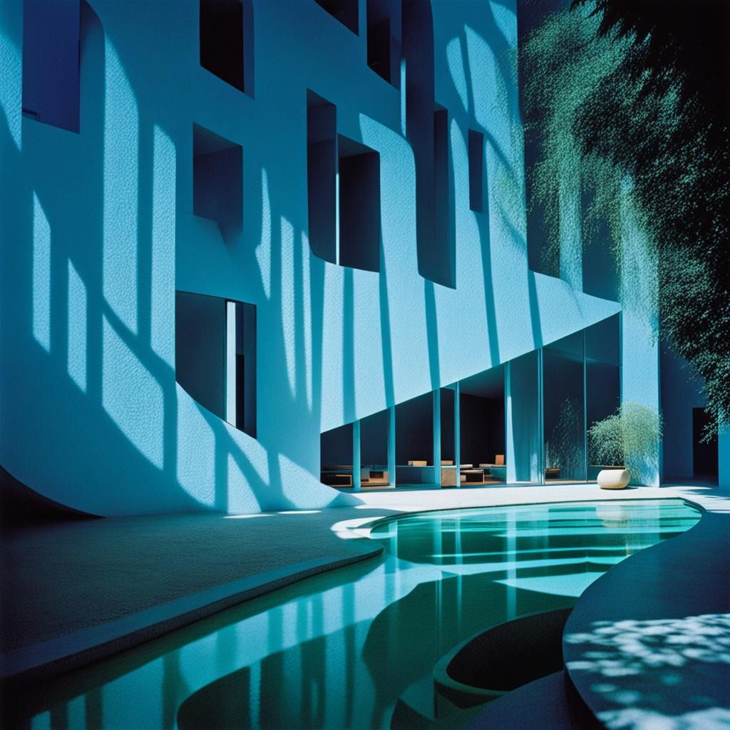 Luis Barragan Inspired House Interior Photograph