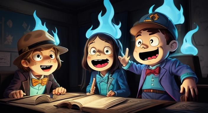 Bill Cipher's Blue Flames Shock Mabel and Dipper