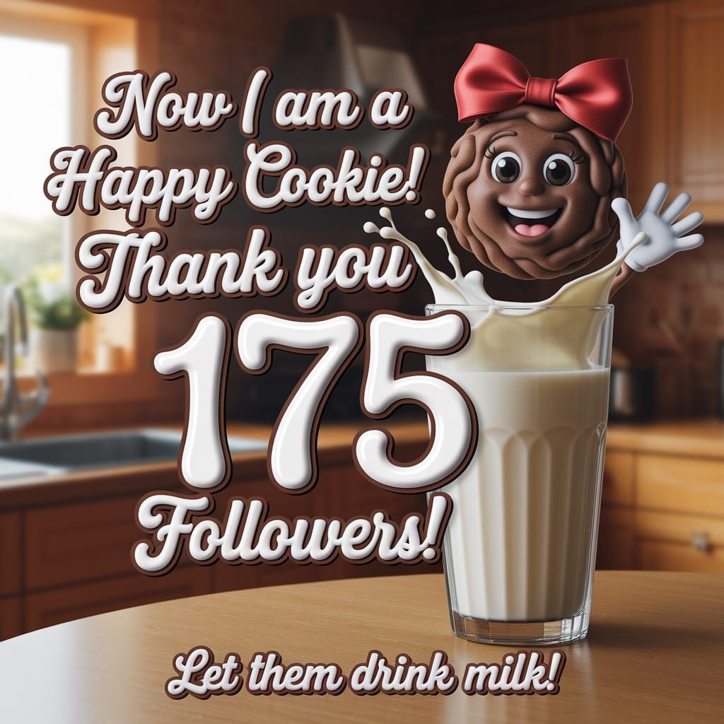 Happy Cookie Milk Splash in Cozy Kitchen