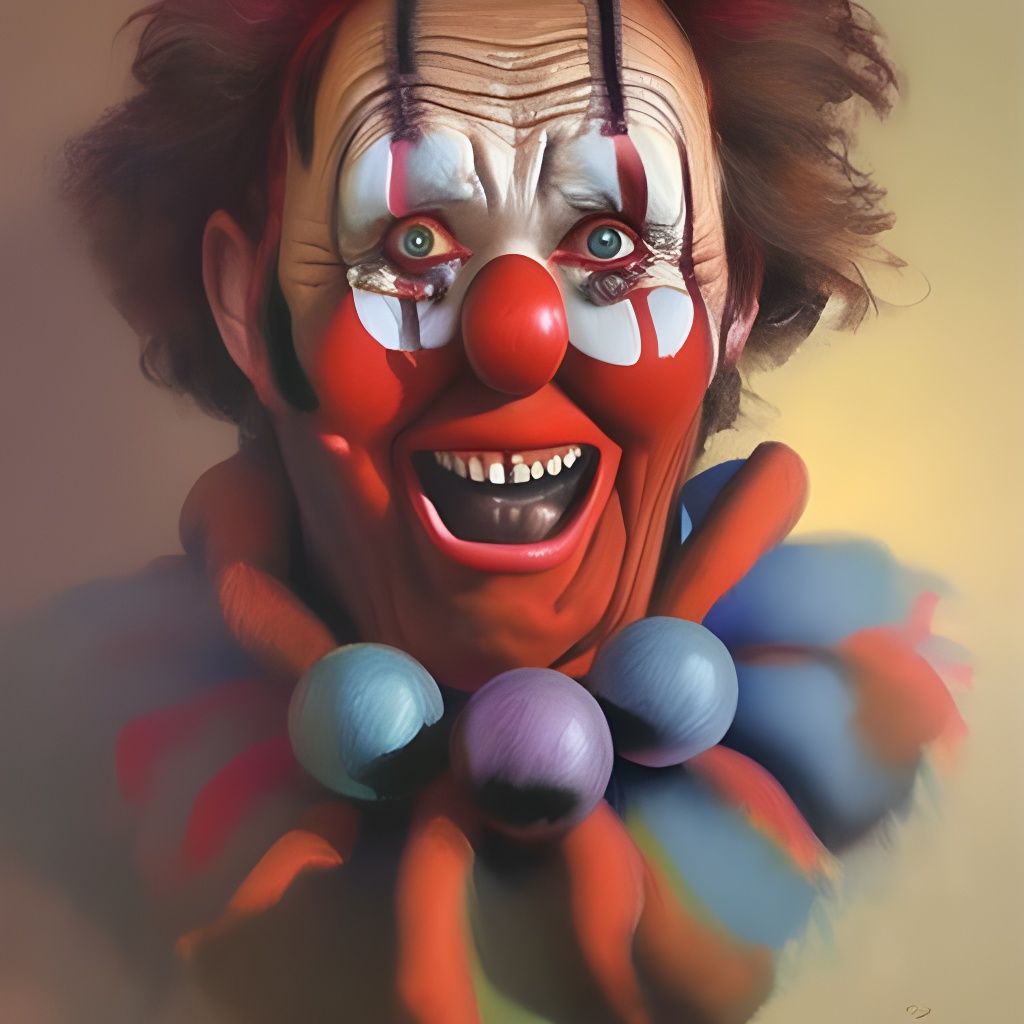 Clown in Oil Painting Style of James Gurney