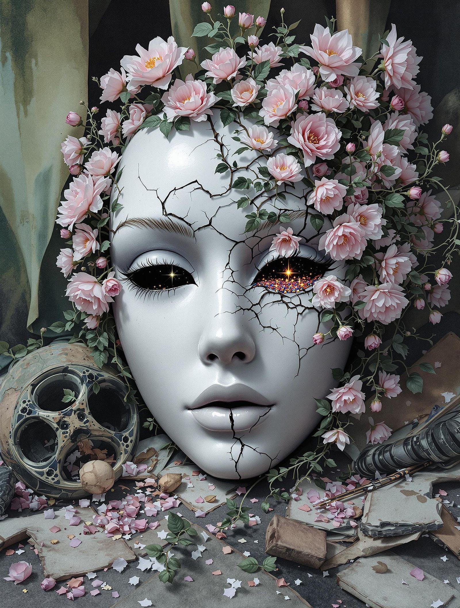 Ink-Optic Wash: Fading Echoes and New Blossoms