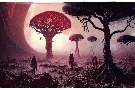 Dragon Blood Tree with Spells, Gothic Art