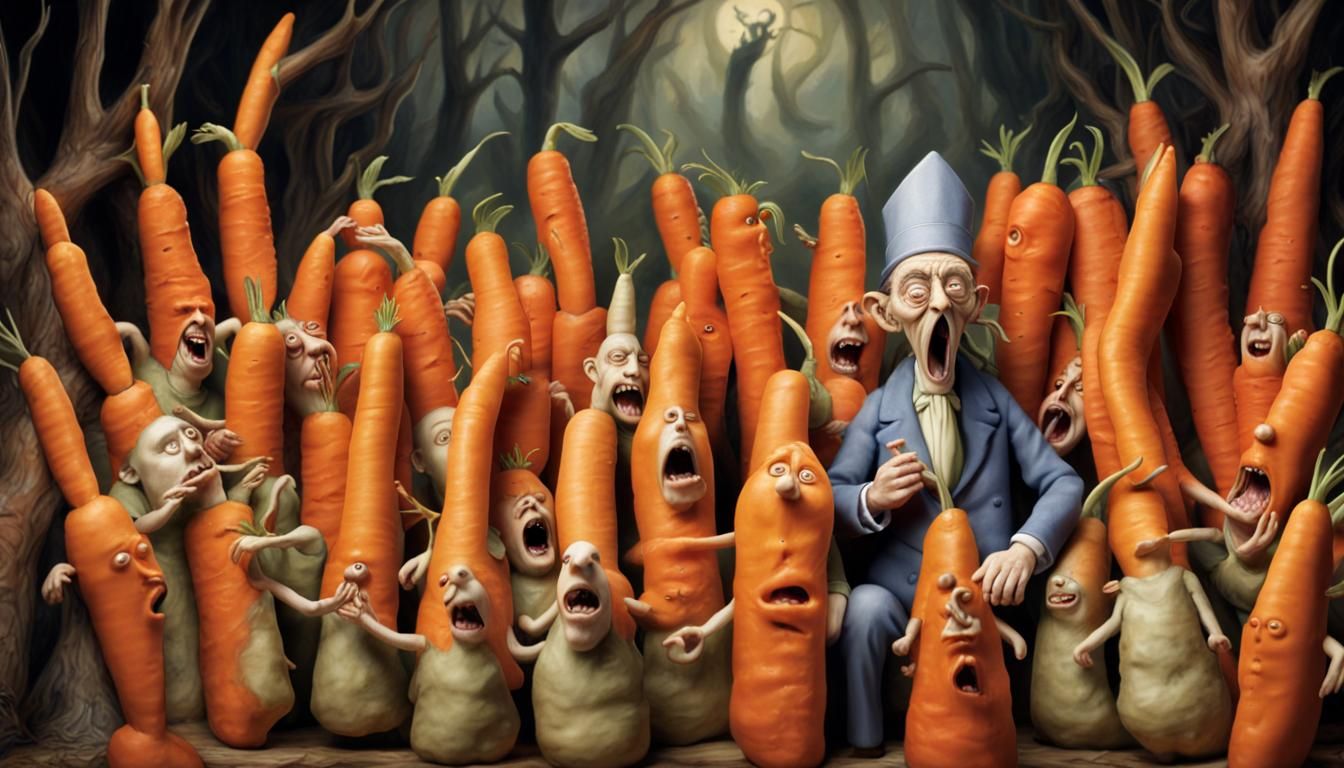 Carrot Reverend Preaches to Frightened Crowd in Claymation