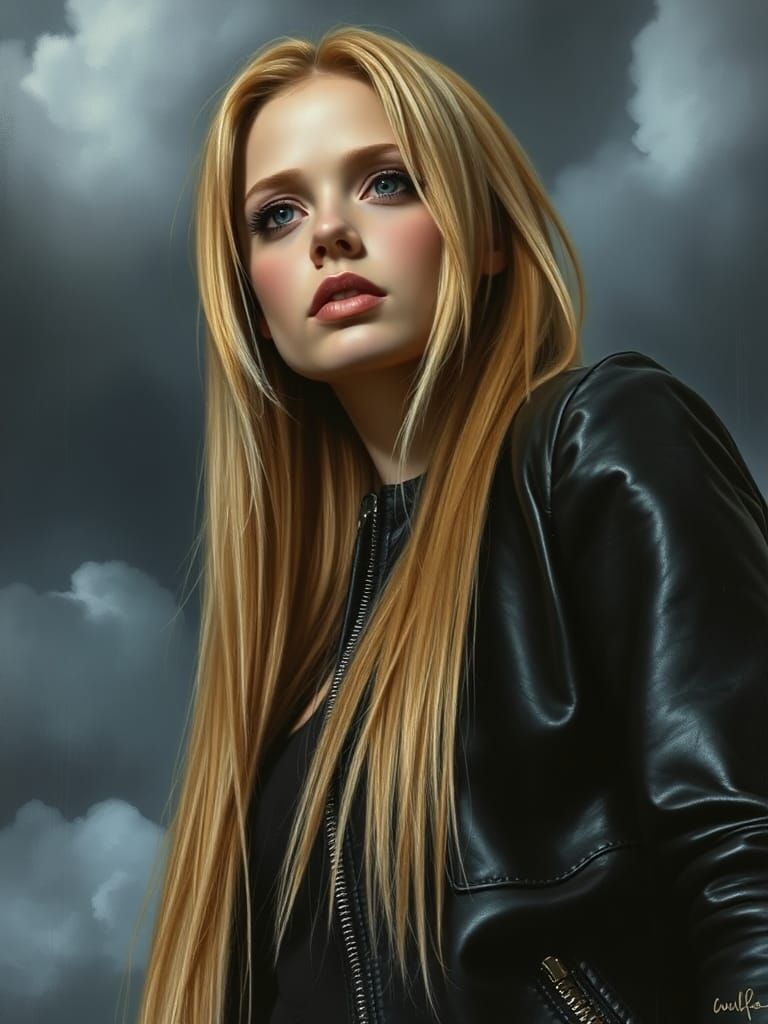 Dramatic oil painting depiction of Buffy the Vampire Slayer
