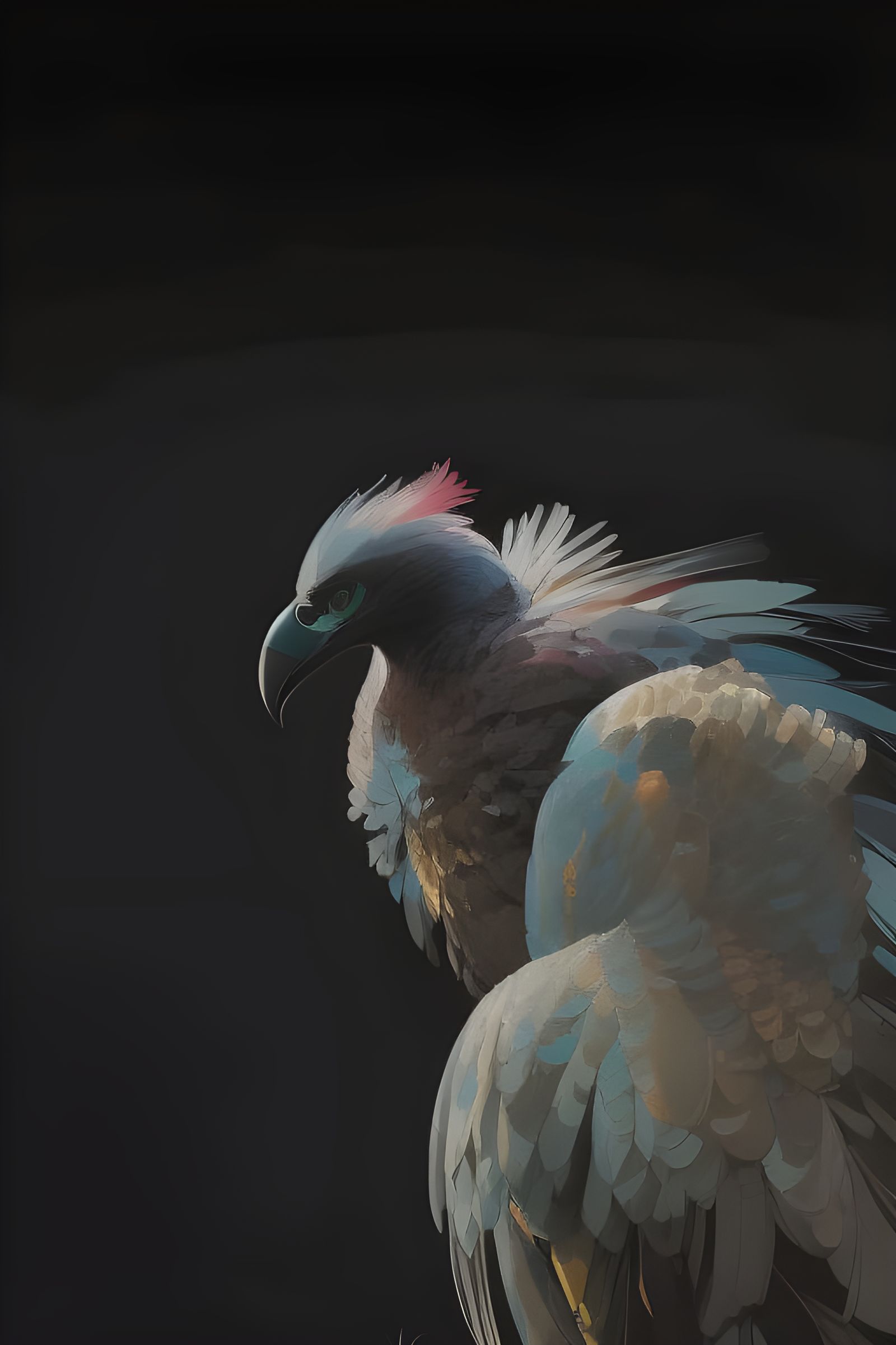 Elemental Vulture Spirit in Composite Art Style