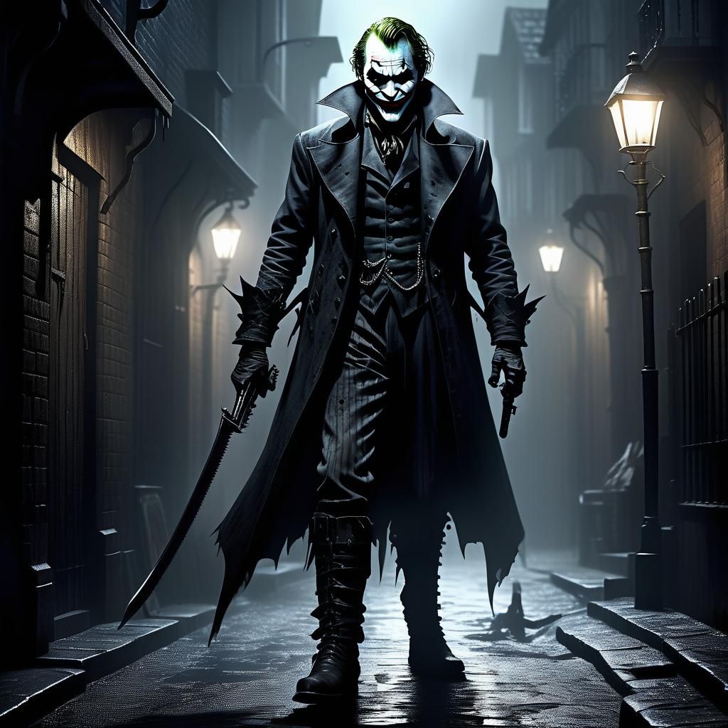 Gothic Joker and Jack the Ripper Hybrid Portrait