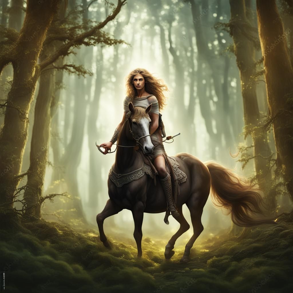 Female Centaur in Forest