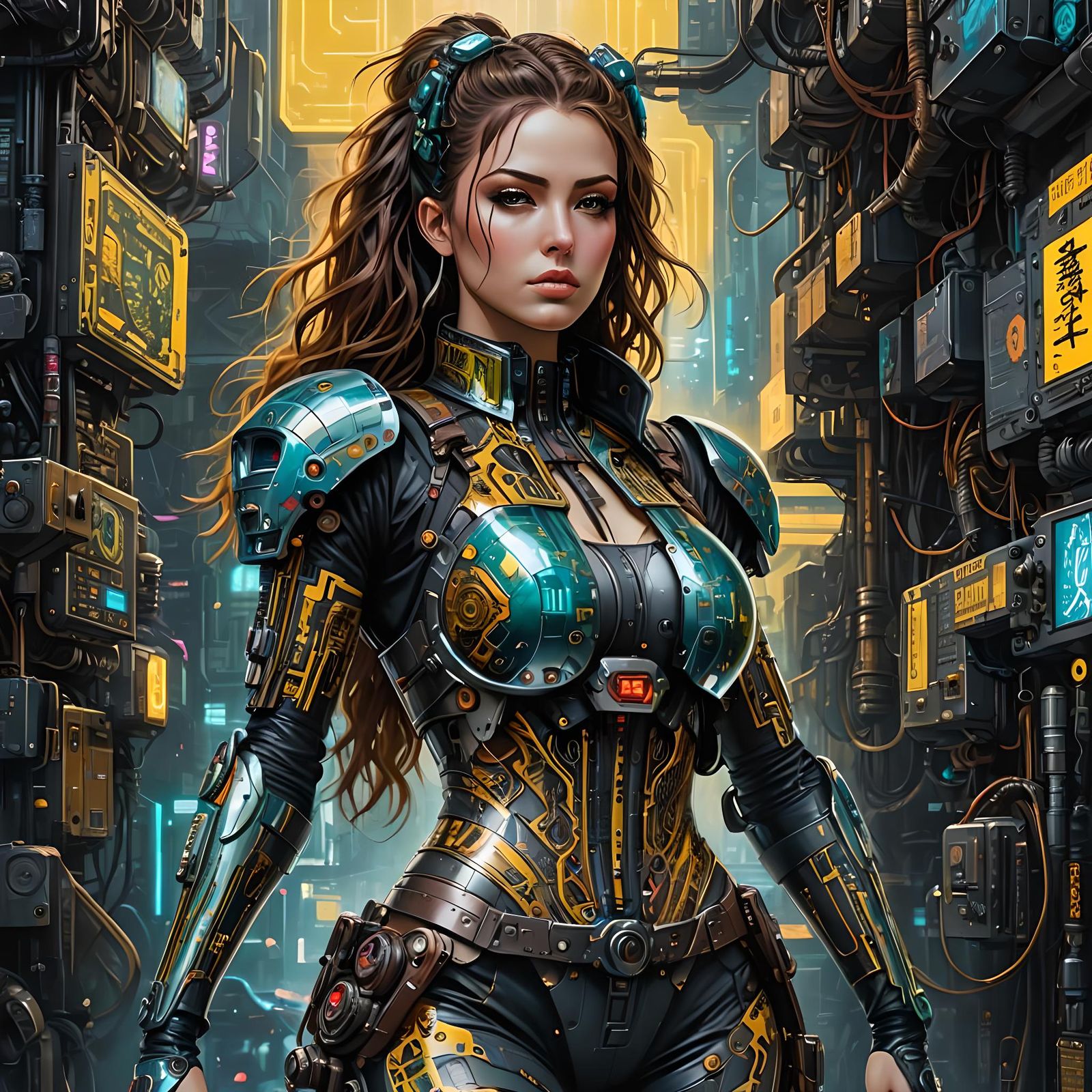 Biopunk Woman Portrait in Cyberpunk 2099 Style