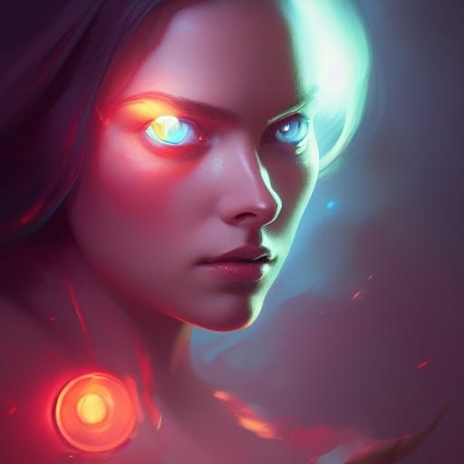 Victorious Woman Portrait in Fantasy Art Style