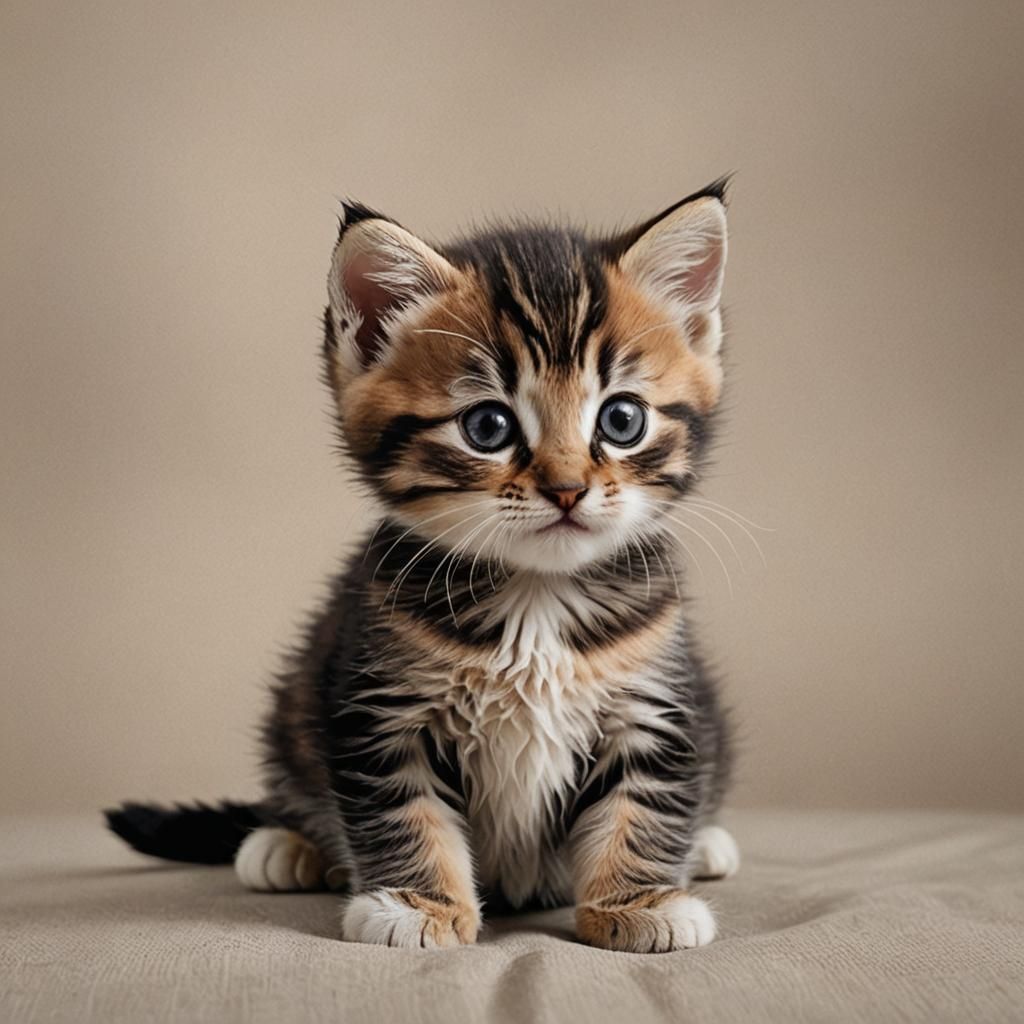 Photo-Realistic Image of a Super Cute Baby Cat