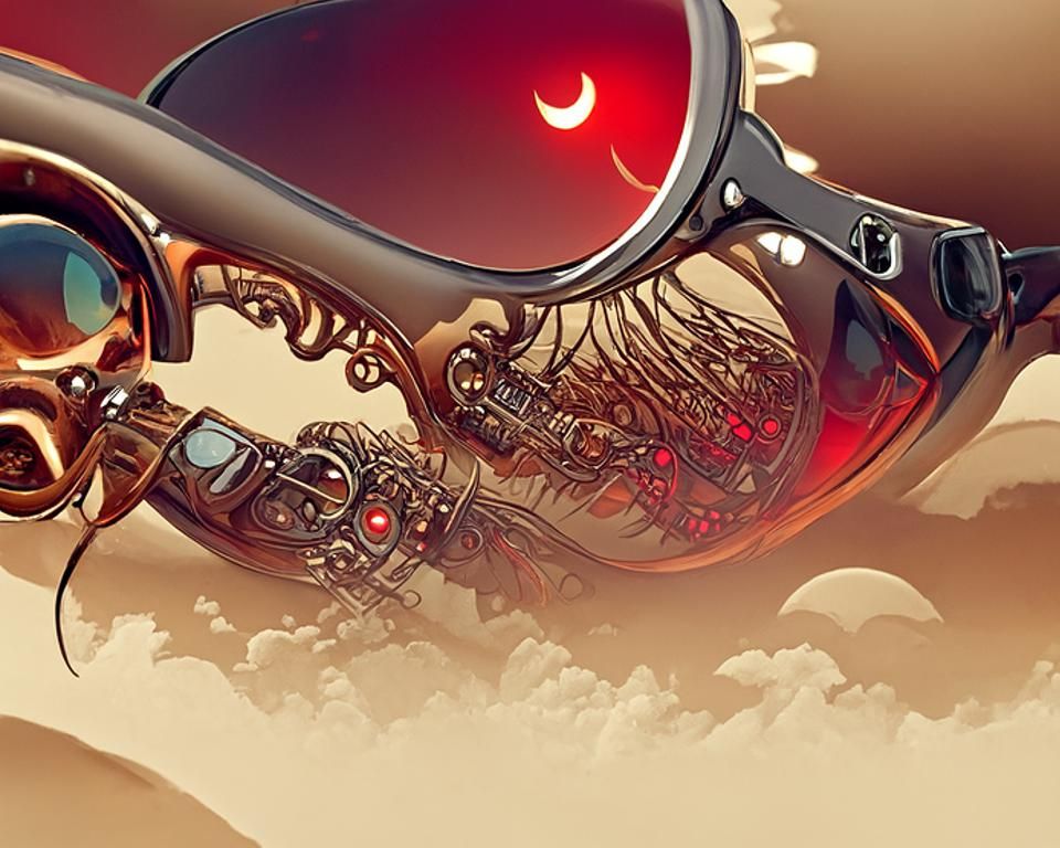 Steampunk Sunglasses Digital Artwork in Tarot Card Style