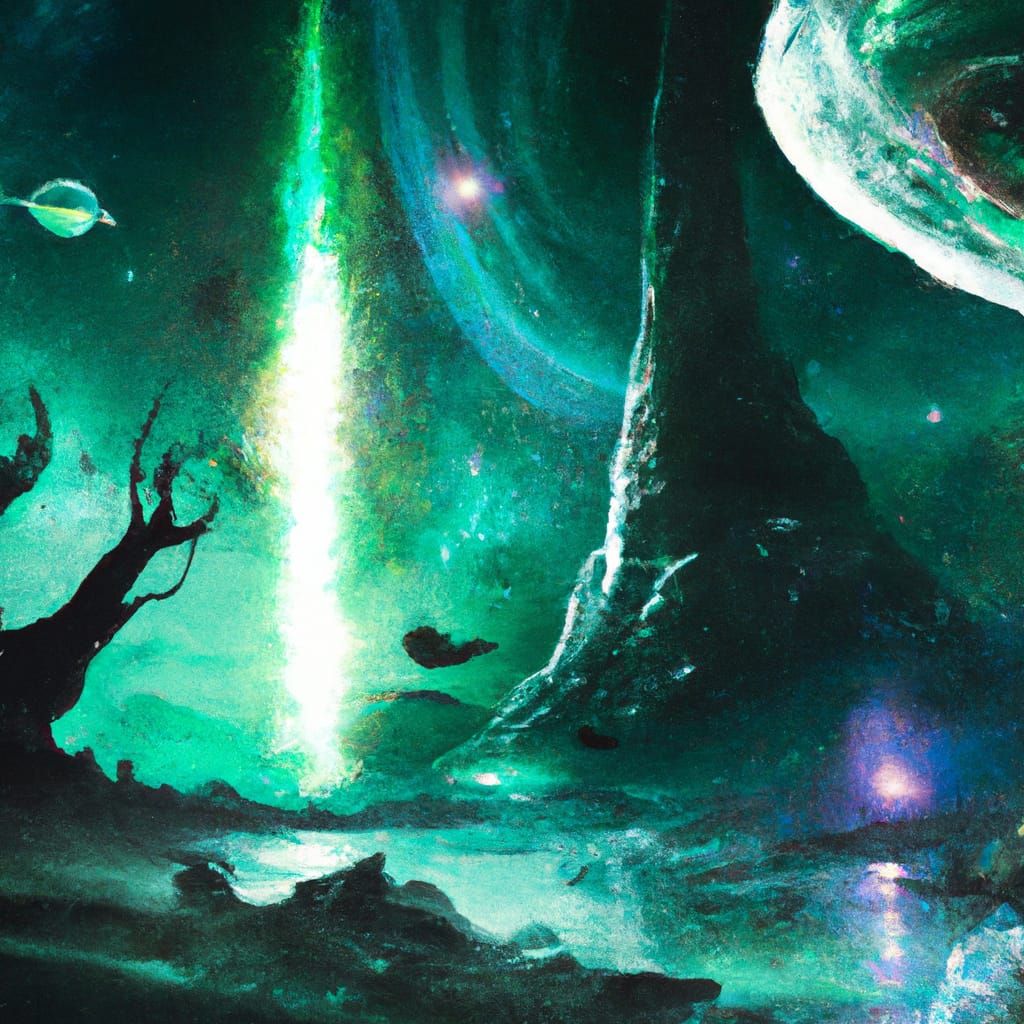 Spectacular Galaxy View in Digital Painting Style