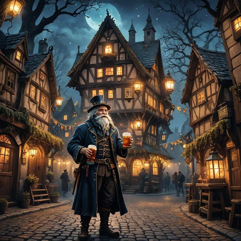 Ghostly Reveler in Spooky Oktoberfest Tavern
